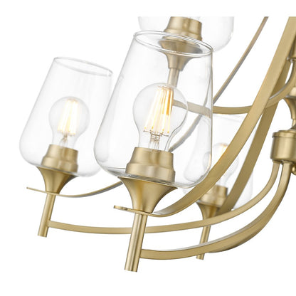 Z-Lite 9 Light Chandelier, Burnished Brass