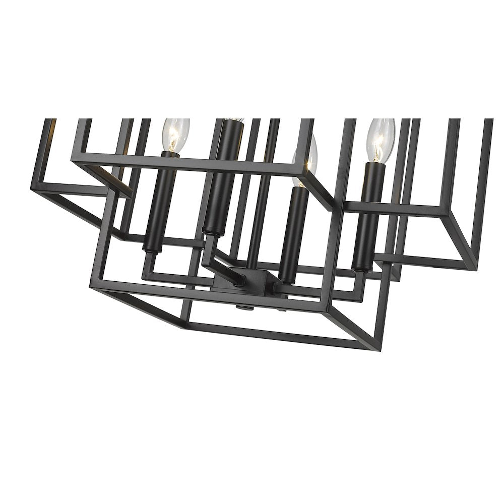Z-Lite Titania 4 Light Chandelier, Matte Black