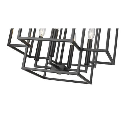 Z-Lite Titania 4 Light Chandelier, Matte Black