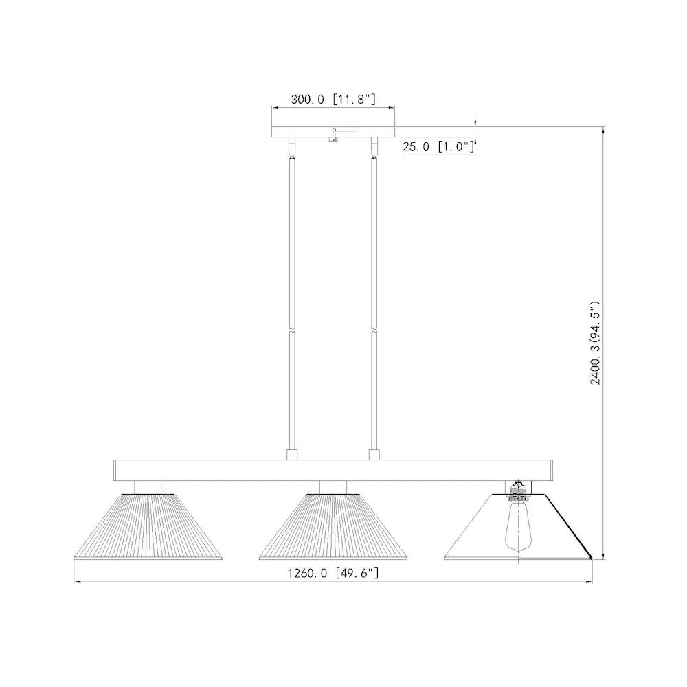 Z-Lite Cobalt 3 Light Billiard, Steel Frame, Dark Blue Shade Color