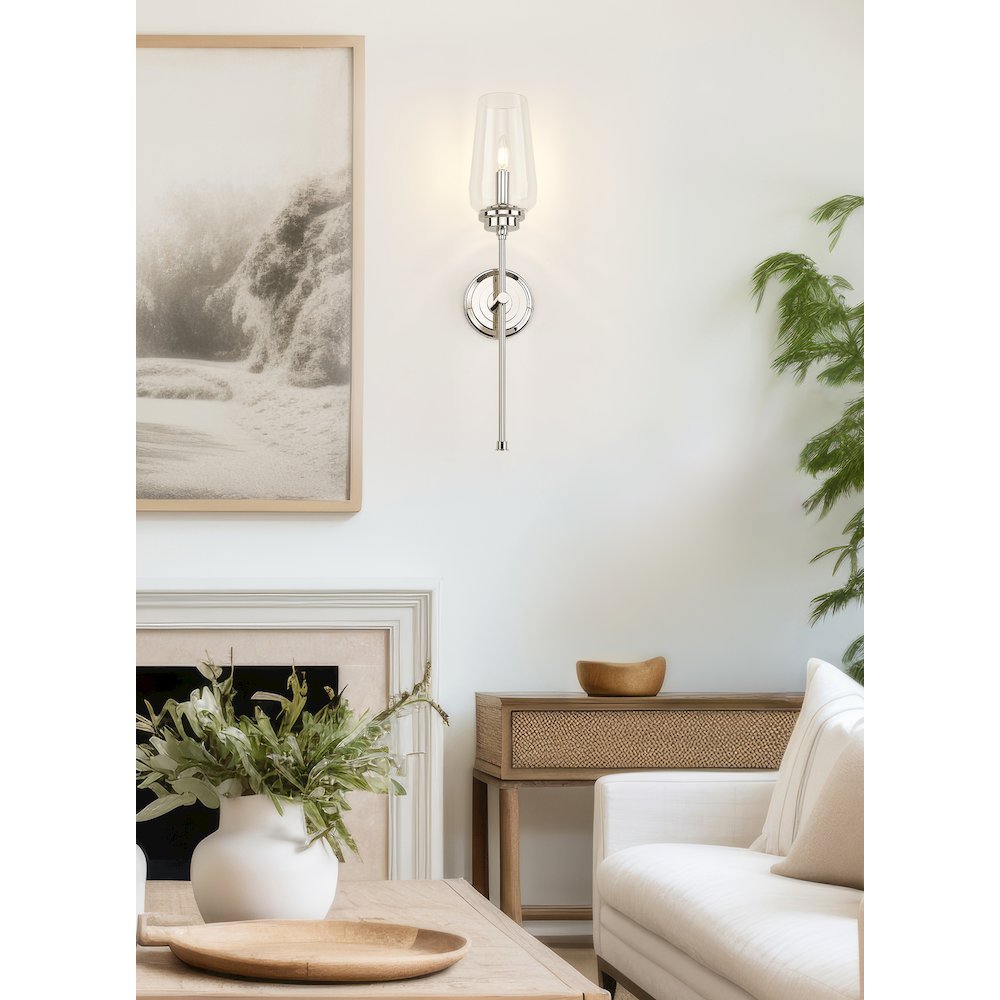 Z-Lite 1 Light Wall Sconce, Polished Nickel