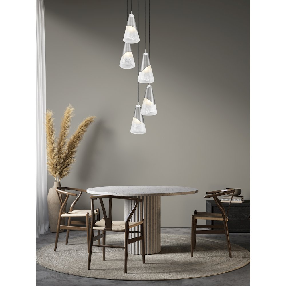 Z-Lite Aimie 5 Light Chandelier, Brushed Nickel