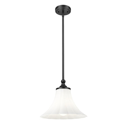 Z-Lite 1 Light Pendant, Matte Black