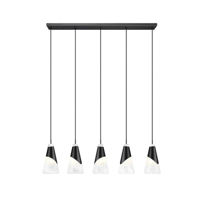 Z-Lite Aimie 5 Light Linear Chandelier, Matte Black