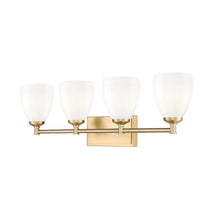 Z-Lite Oren 4 Light Vanity in Modern Gold color, Steel frame