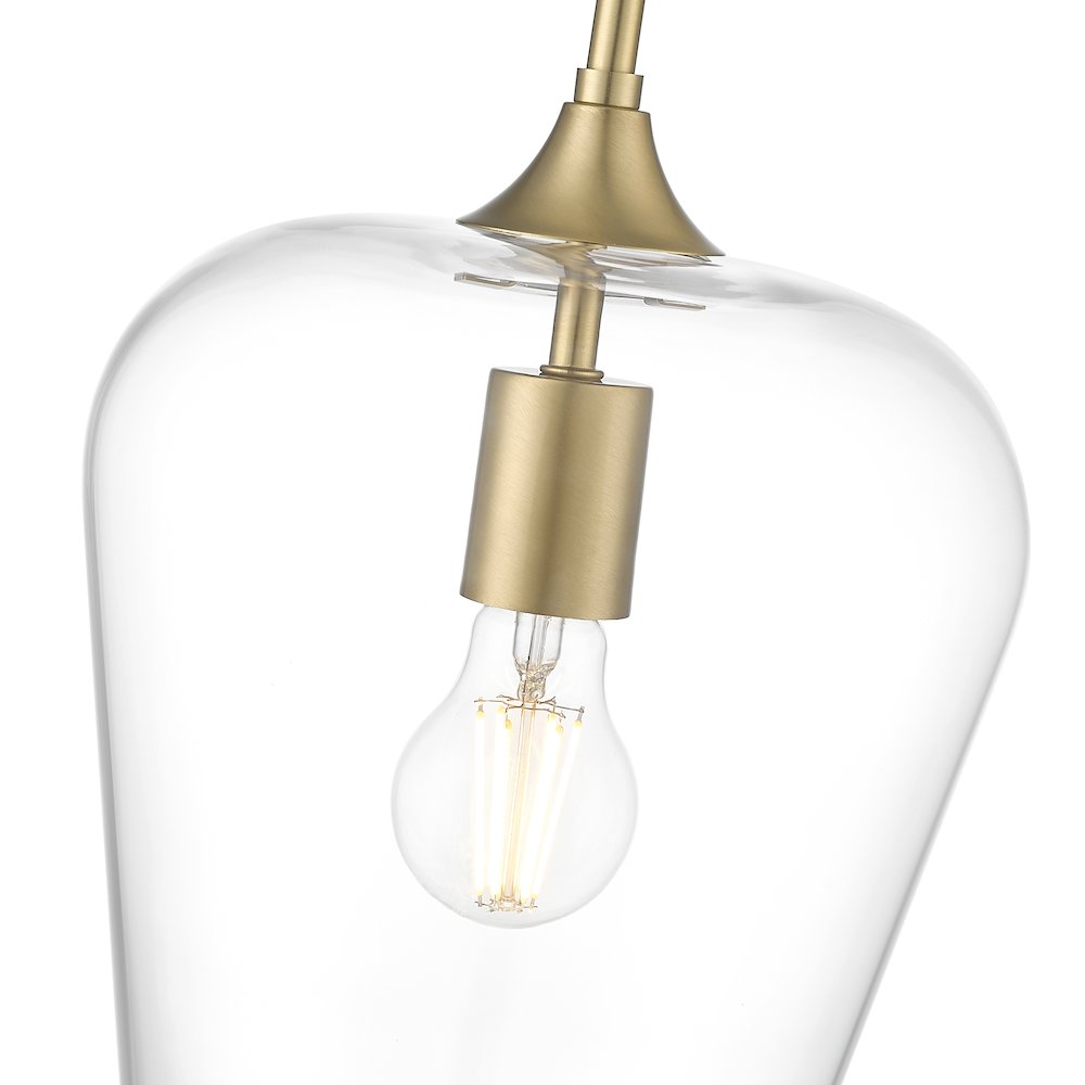 Z-Lite 1 Light Pendant, Burnished Brass