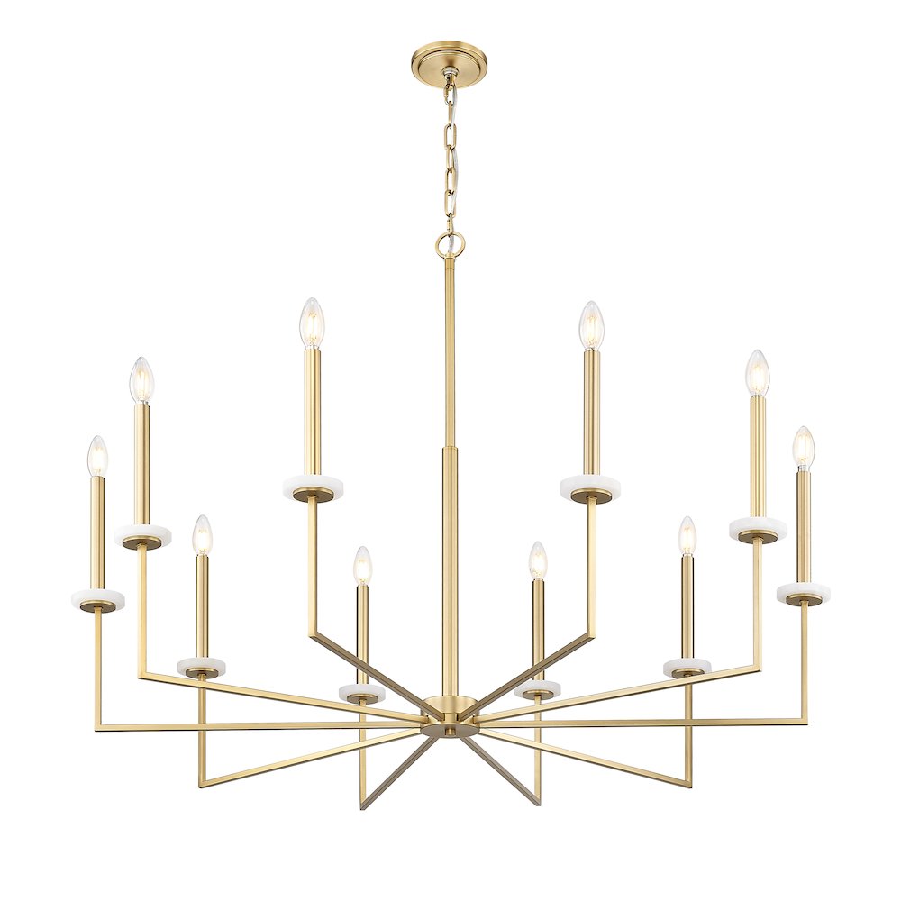 Z-Lite 10 Light Chandelier, Mordern Gold