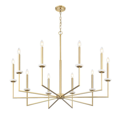 Z-Lite 10 Light Chandelier, Mordern Gold