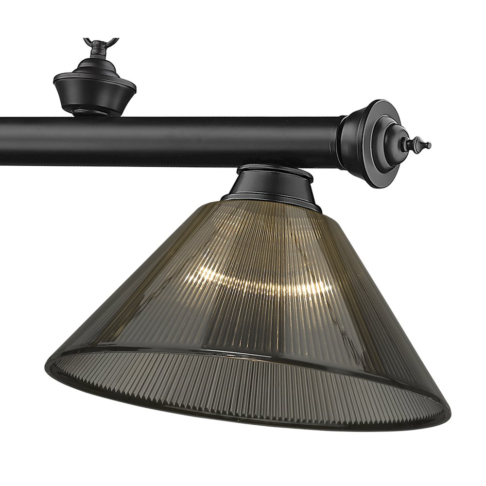 Z-Lite Cordon 3 Light Billiard, Steel Frame, Smoke Shade Color
