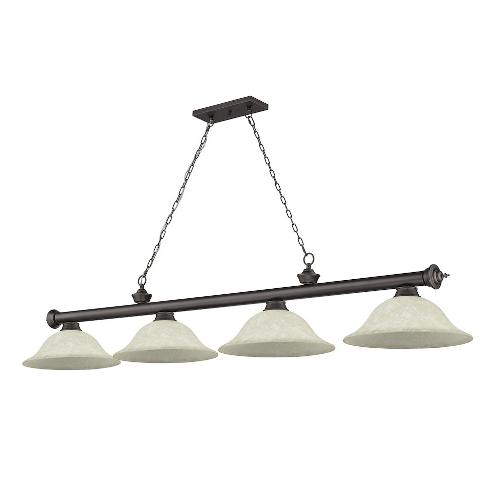 Z-Lite Cordon 4 Light Billiard, Steel Frame, Golden Mottle Shade Color