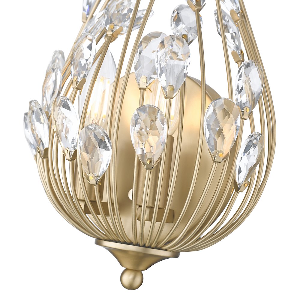Z-Lite 2 Light Wall Sconce, Modern Gold