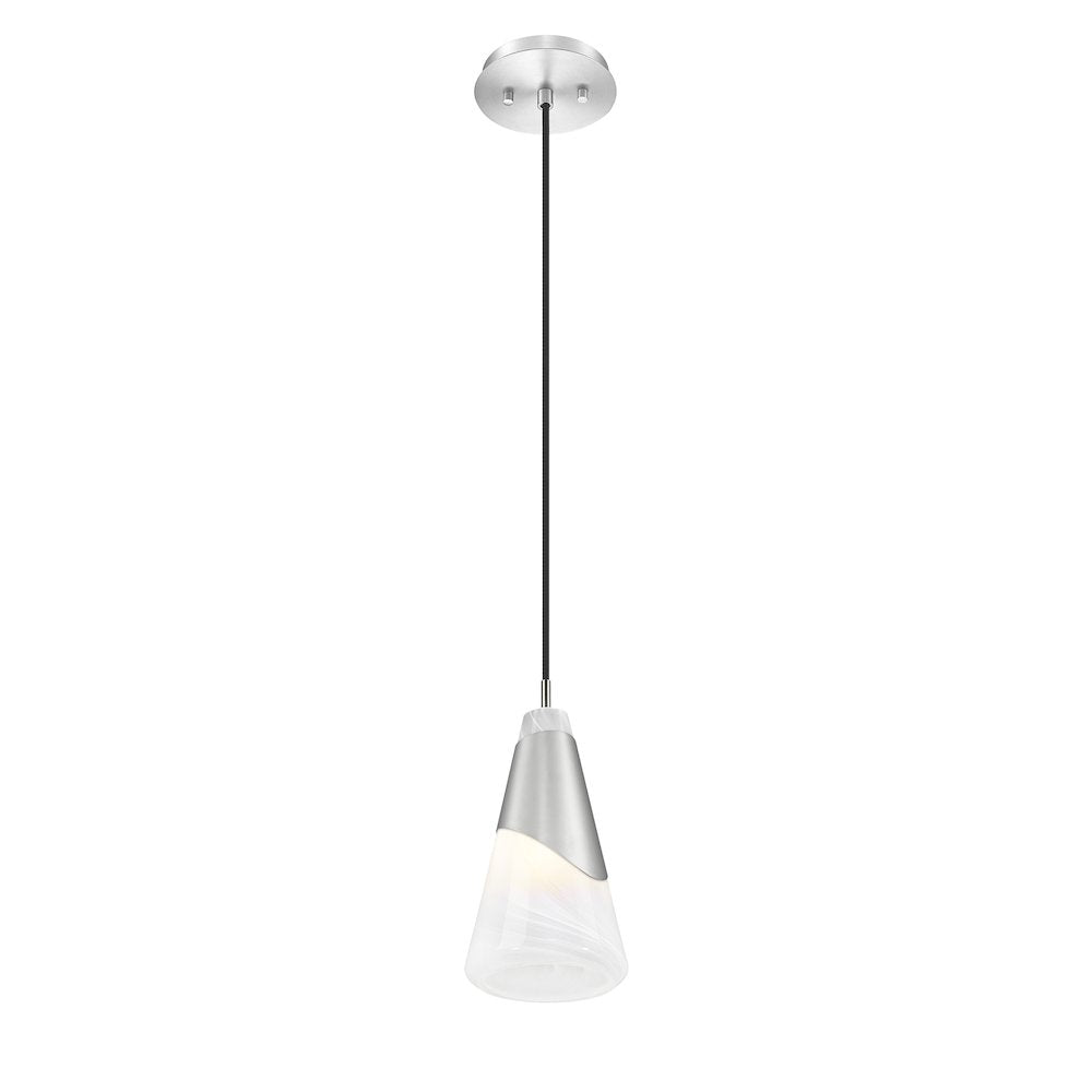 Z-Lite Aimie 1 Light Pendant, Brushed Nickel
