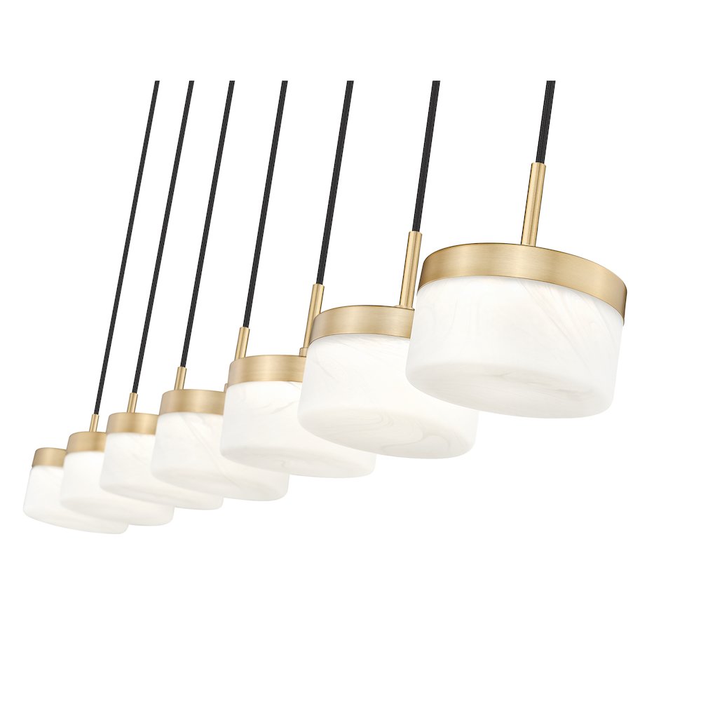 Z-Lite 7 Light Linear Chandelier, Modern Gold