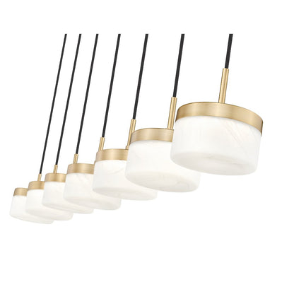 Z-Lite 7 Light Linear Chandelier, Modern Gold