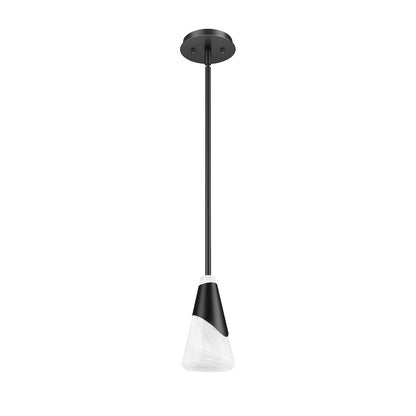 Z-Lite Aimie 1 Light Pendant, Matte Black