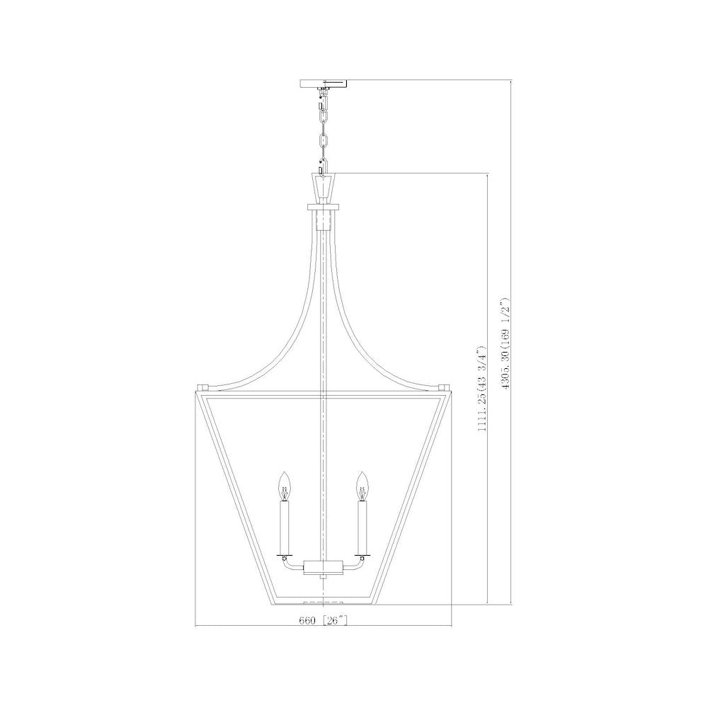 Z-Lite 6 Light Chandelier, Rubbed Brass