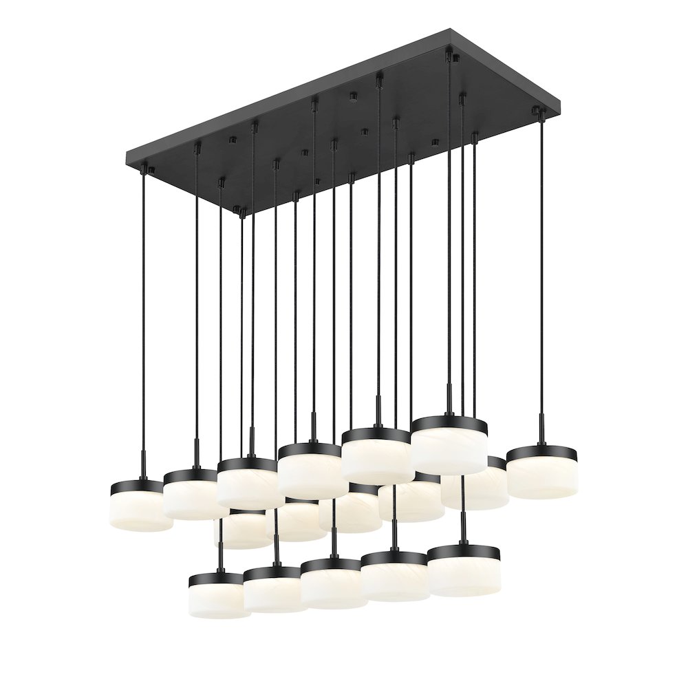 Z-Lite 17 Light Linear Chandelier, Matte Black