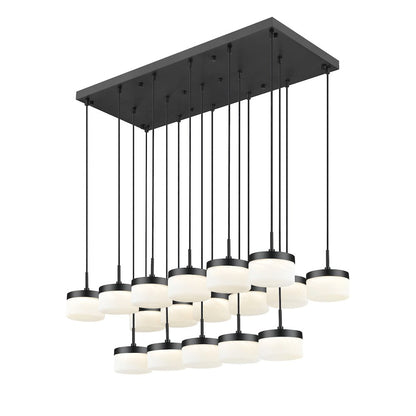 Z-Lite 17 Light Linear Chandelier, Matte Black