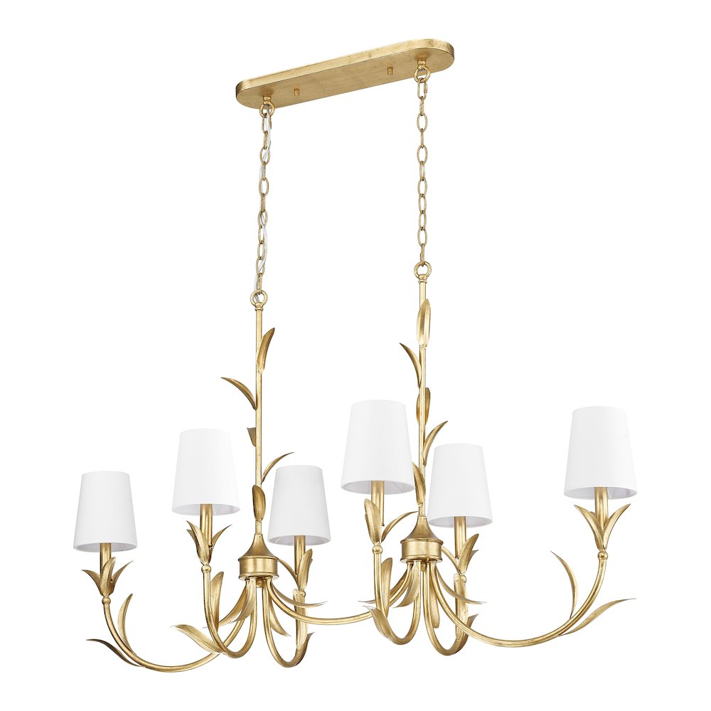 Z-Lite 6 Light Linear Chandelier, Gold Leaf