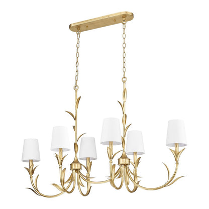 Z-Lite 6 Light Linear Chandelier, Gold Leaf