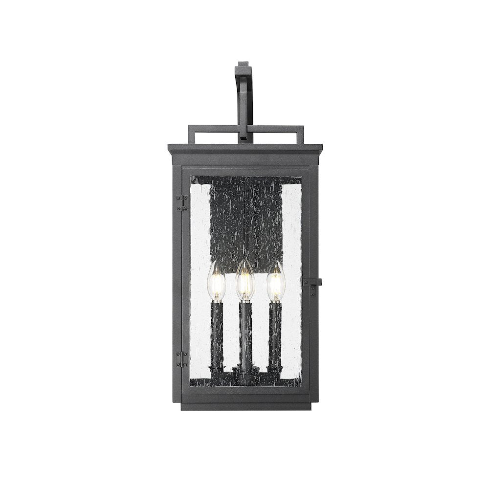 Z-Lite Hartwell 4 Light Outdoor Wall Light in Sand Black color, Aluminum frame