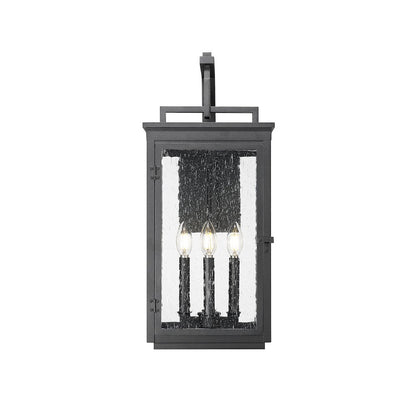 Z-Lite Hartwell 4 Light Outdoor Wall Light in Sand Black color, Aluminum frame