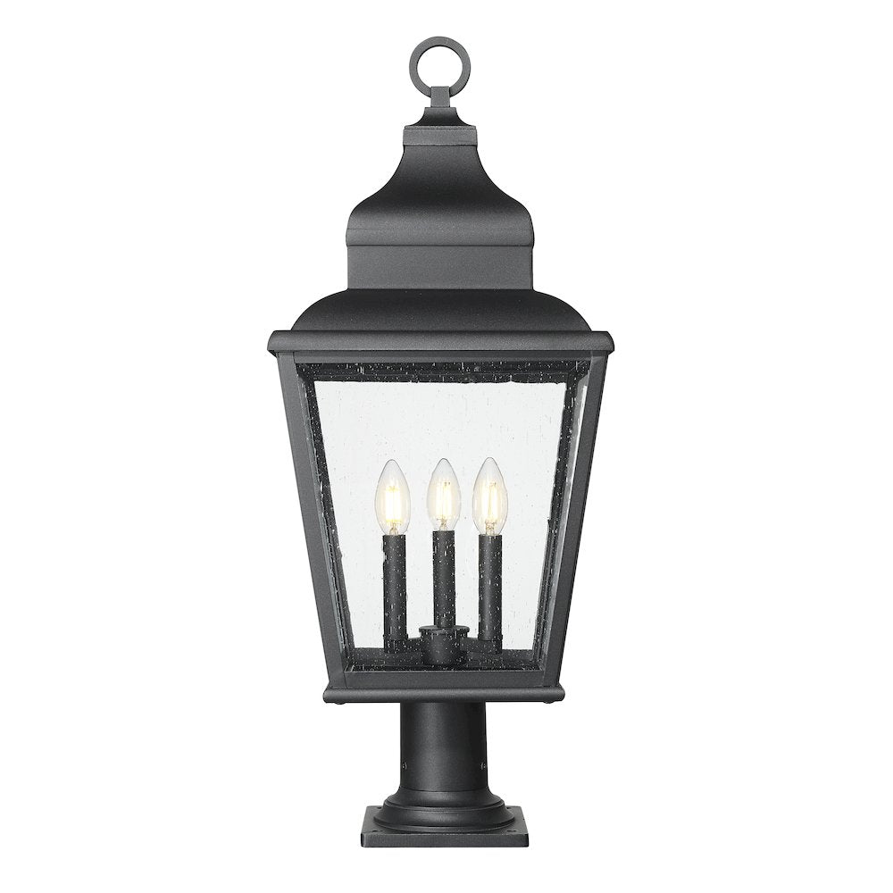 Z-Lite 3 Light Outdoor Pier Mounted Fixture, Sand Black
