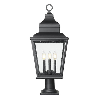Z-Lite 3 Light Outdoor Pier Mounted Fixture, Sand Black
