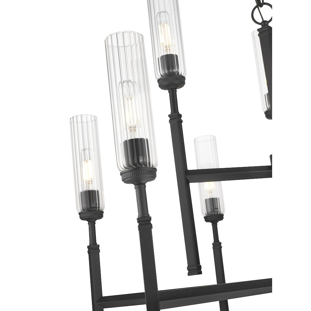 Z-Lite 9 Light Chandelier, Matte Black