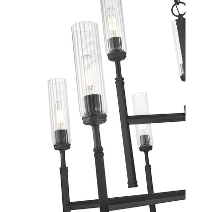 Z-Lite 9 Light Chandelier, Matte Black