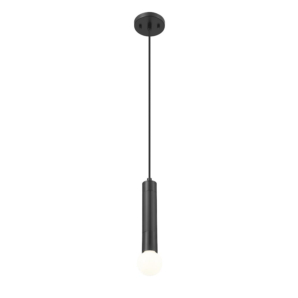 Z-Lite Stari 1 Light Pendant in Matte Black color, Steel frame