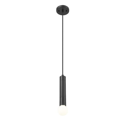 Z-Lite Stari 1 Light Pendant in Matte Black color, Steel frame