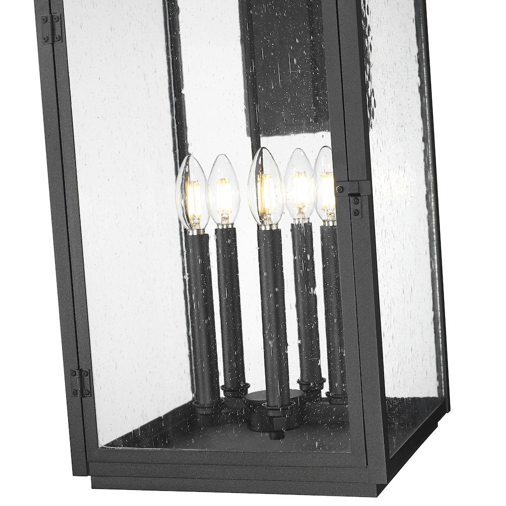 Z-Lite Hartwell 5 Light Outdoor Wall Light in Sand Black color, Aluminum frame