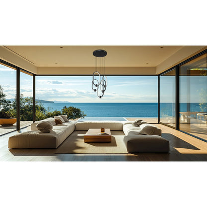 Z-Lite 5 Light Chandelier, Matte Black