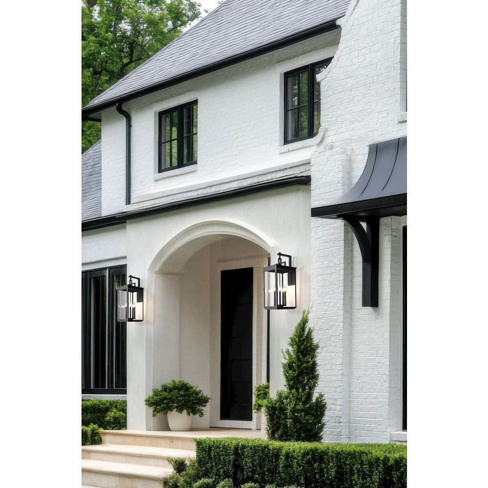Z-Lite Hartwell 5 Light Outdoor Wall Light in Sand Black color, Aluminum frame