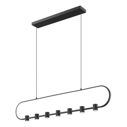 Z-Lite 7 Light Linear Chandelier, Matte Black