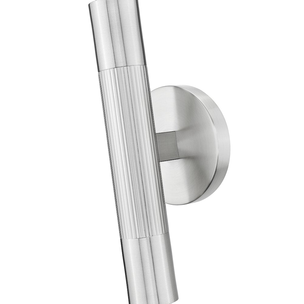 Z-Lite Stari 2 Light Wall Sconce in Brushed Nickel color, Steel frame