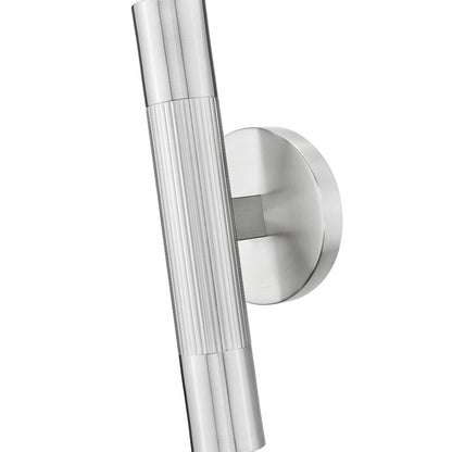 Z-Lite Stari 2 Light Wall Sconce in Brushed Nickel color, Steel frame