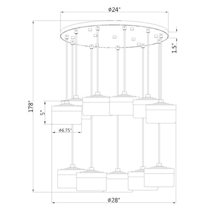 Z-Lite 11 Light Chandelier, Matte Black