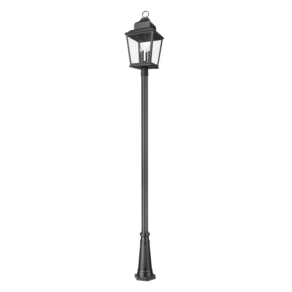 Z-Lite 4 Light Outdoor Post Mounted Fixture, Sand Black