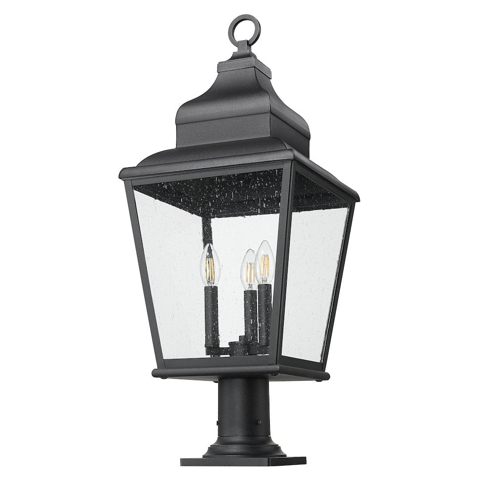 Z-Lite 3 Light Outdoor Pier Mounted Fixture, Sand Black