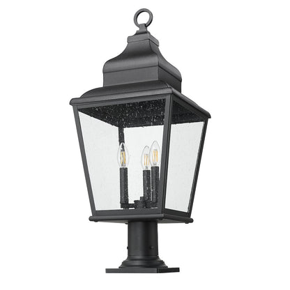 Z-Lite 3 Light Outdoor Pier Mounted Fixture, Sand Black