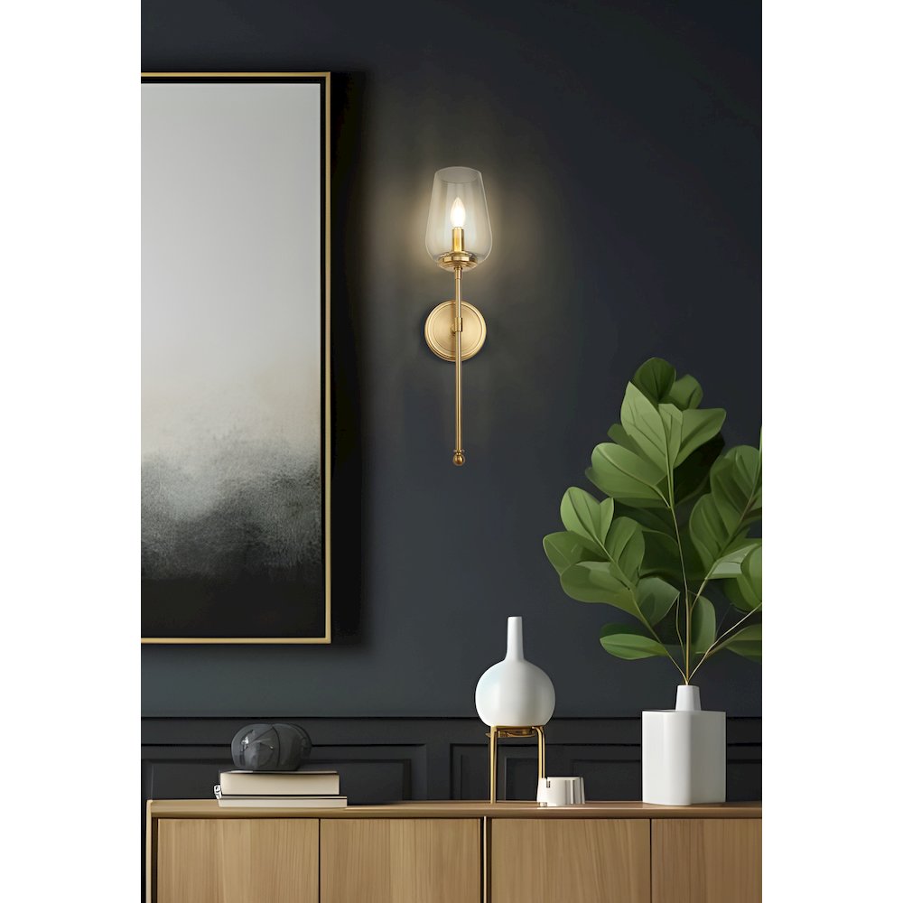 Z-Lite 1 Light Wall Sconce, Modern Gold