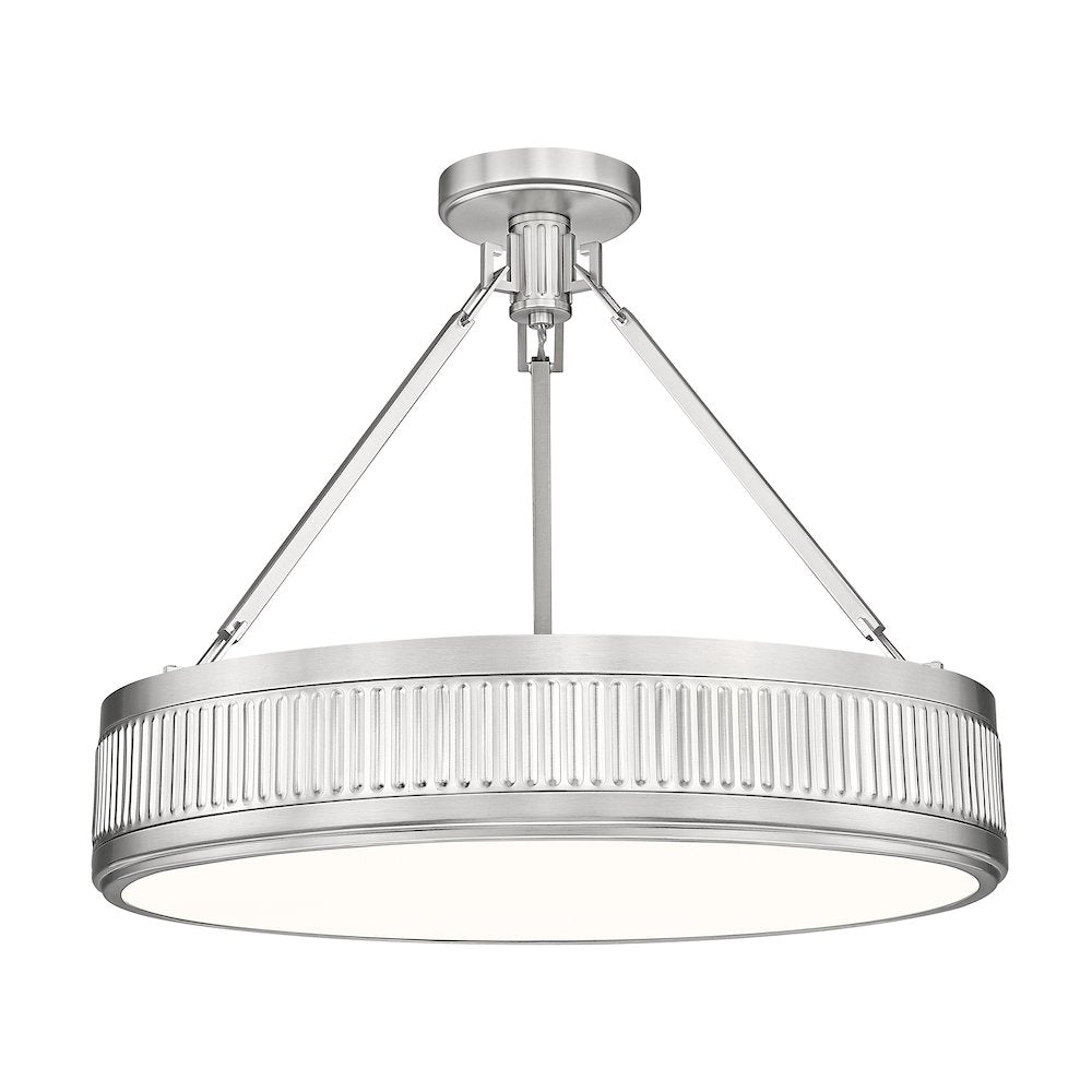 Z-Lite 3 Light Semi Flush Mount, Satin Nickel