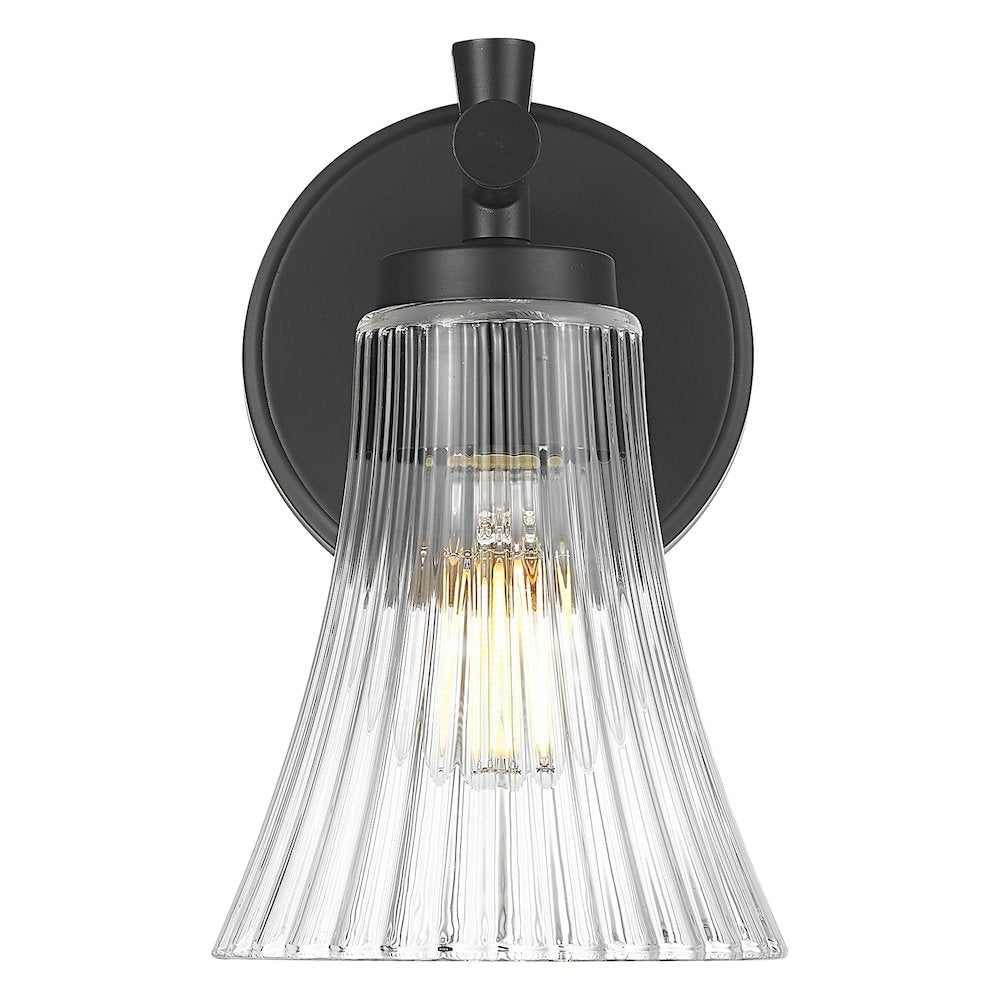 Z-Lite Belle 1 Light Wall Sconce in Matte Black color, Steel frame