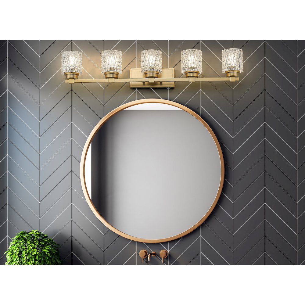Z-Lite 5 Light Vanity, Modern Gold