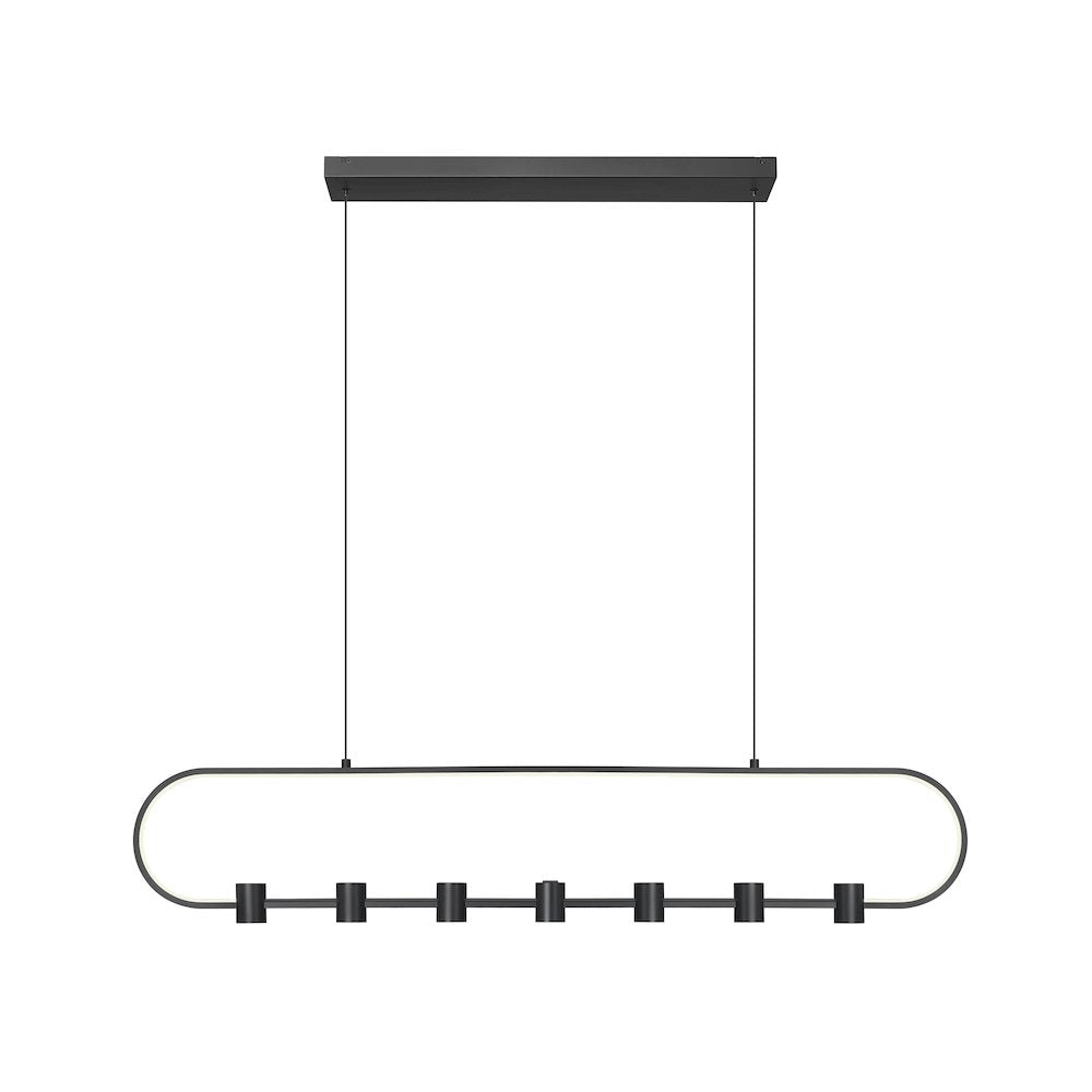 Z-Lite 7 Light Linear Chandelier, Matte Black