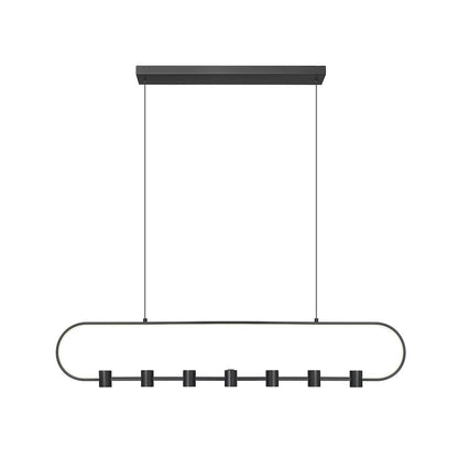 Z-Lite 7 Light Linear Chandelier, Matte Black