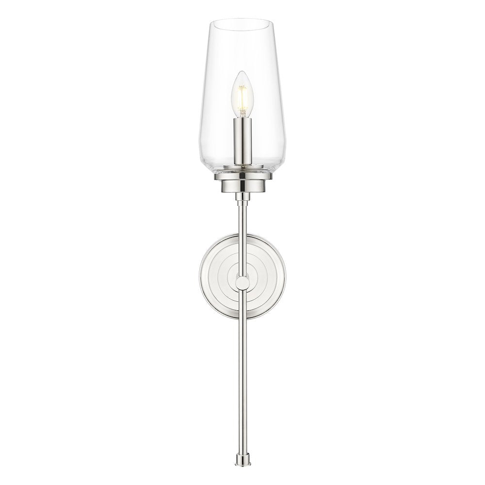 Z-Lite 1 Light Wall Sconce, Polished Nickel