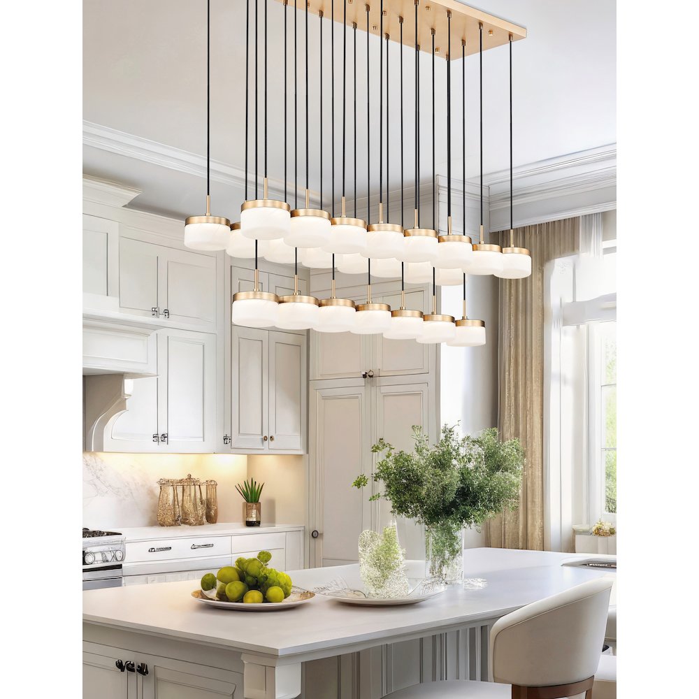 Z-Lite 23 Light Linear Chandelier, Modern Gold
